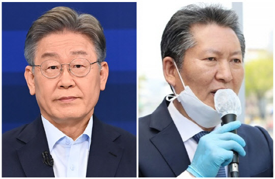 이재명(왼쪽) 경기도지사와 정청래 더불어민주당 의원. 연합뉴스